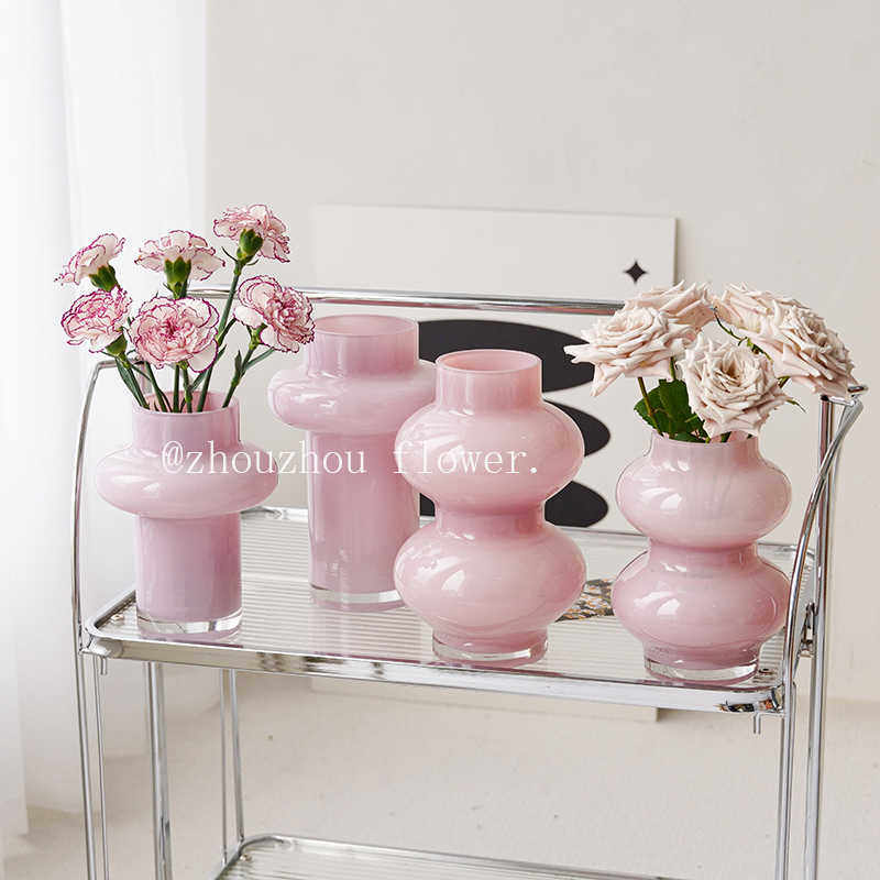 现代简约花瓶摆件客厅插花玻璃高级感中古复古法式ins风餐桌装饰