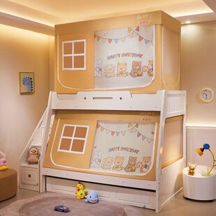 子母床梯形上下铺家用上下床1.5m上下床蚊帐低儿童 厂促2024年新款