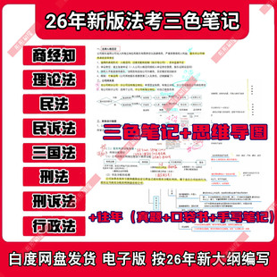 法考三色笔记2025法考学霸笔记法考题库法考思维导图资料电子版