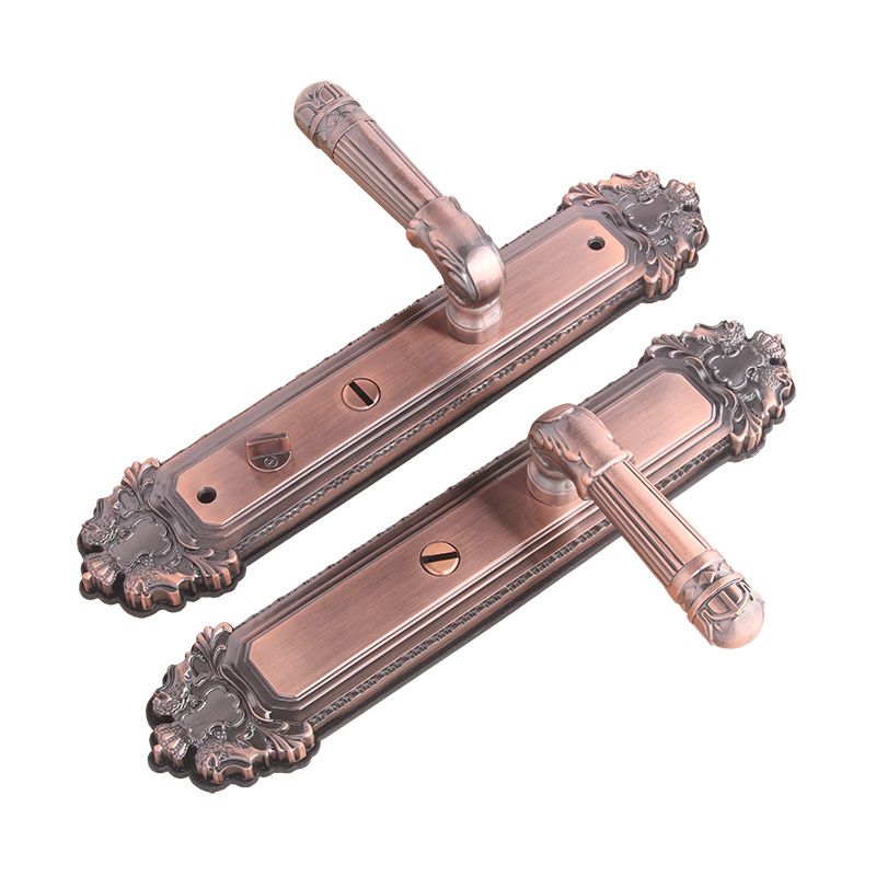 红古铜欧式防盗门拉手豪华9063门把手步阳大门锁面板双开门把