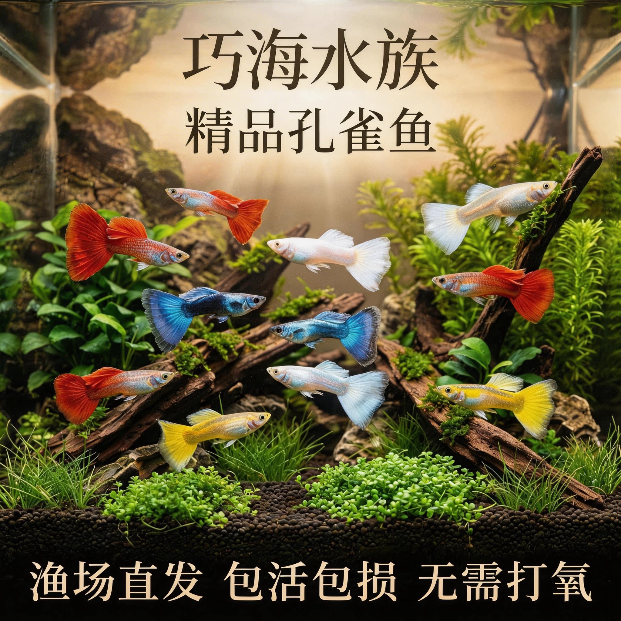 精品孔雀鱼活体热带小型淡水观赏鱼鱼苗好养活不打氧气新手入门鱼