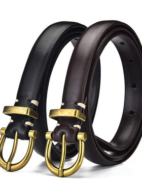 大码加长胖mm皮带针扣复古带港风牛仔百搭细腰带简约女士裤带休闲