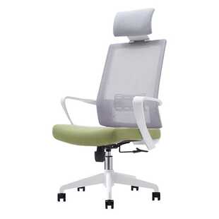 6752办公椅转椅网面电脑椅电竞椅高背职员椅浅灰背浅绿座 臻远ZY
