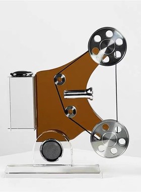 现代创意轻奢复古放映机t水晶装饰摆件样板间客厅电视柜桌面摆设