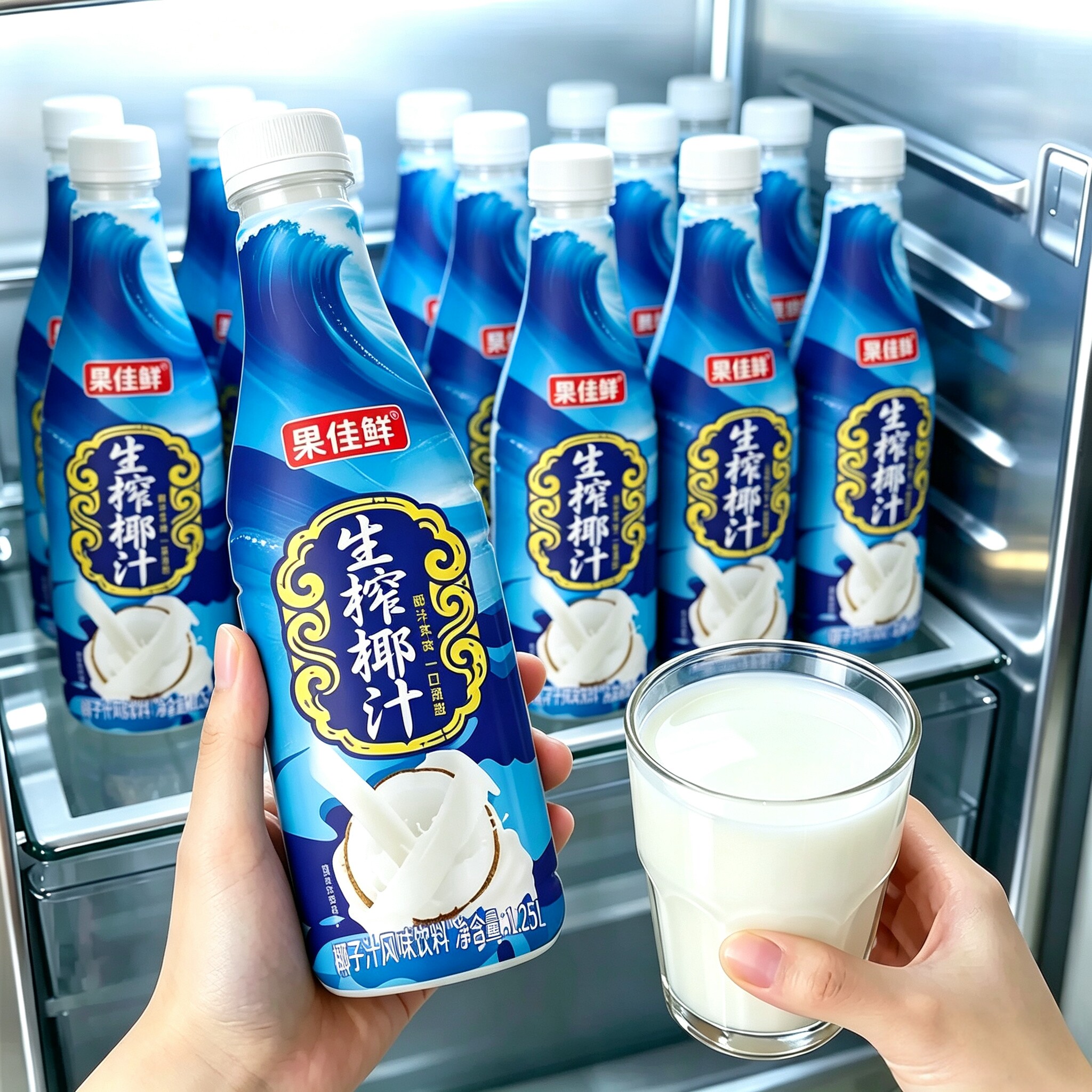 【10斤装】正宗生榨椰汁1.25L*4大瓶整箱椰香浓郁特价批发新日期