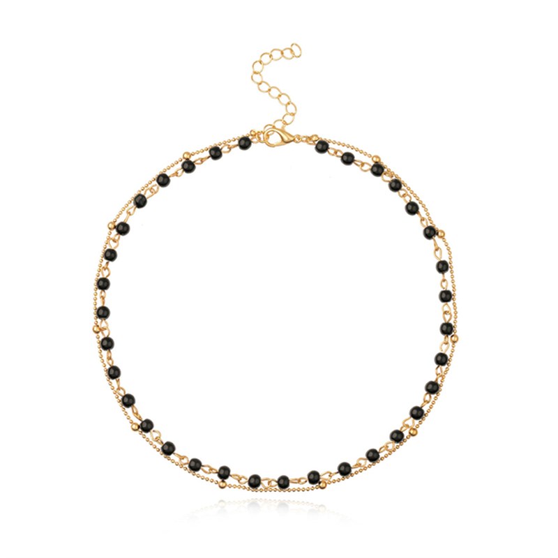现货Fashio Jewelry Woma Simple Bla  Bds Iitial el