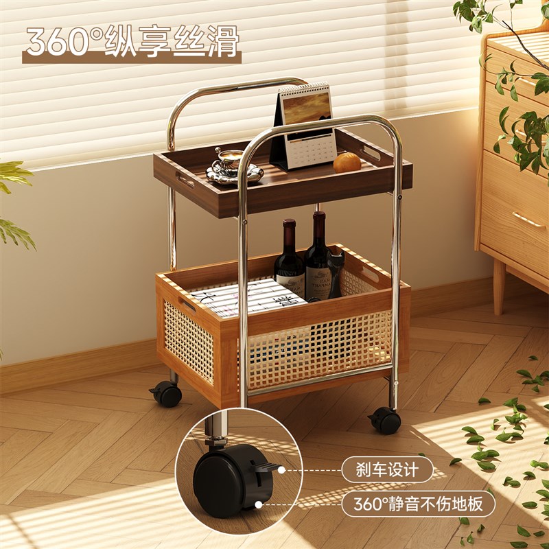 小推车客厅零食置物架家用沙发侧边柜子边几可移动小茶几