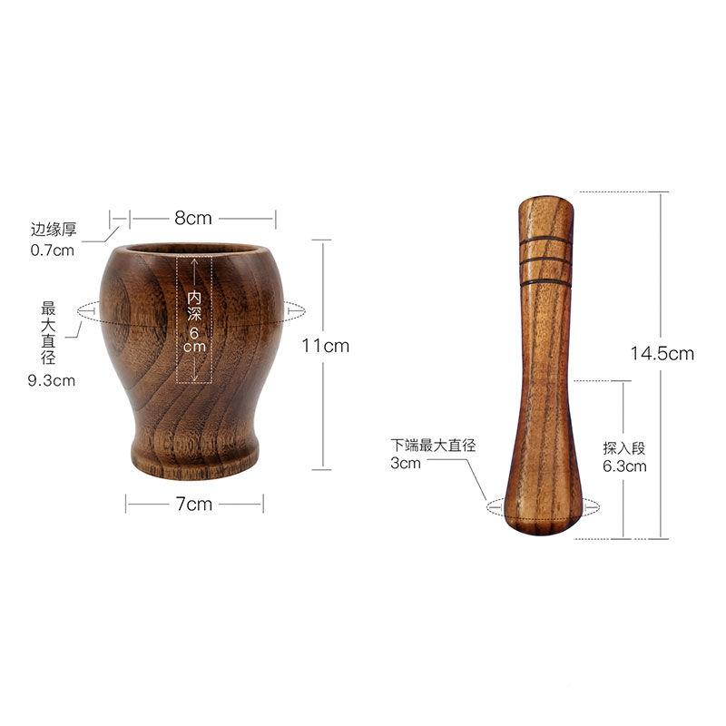 实木捣蒜罐子蒜缸家用蒜泥器蒜臼老式捣碎捣药研磨器手动酸枣木制