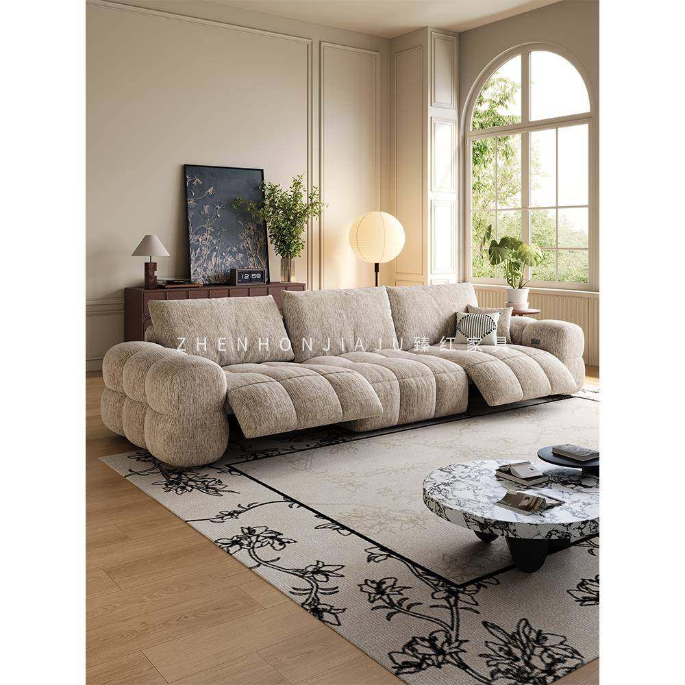 臻红法式覆古电动布艺沙发客厅棉花糖泡芙可调节零靠墙多功能沙发,住宅家具,布艺沙发,淘宝优惠券,粉丝福利购,淘宝优惠卷