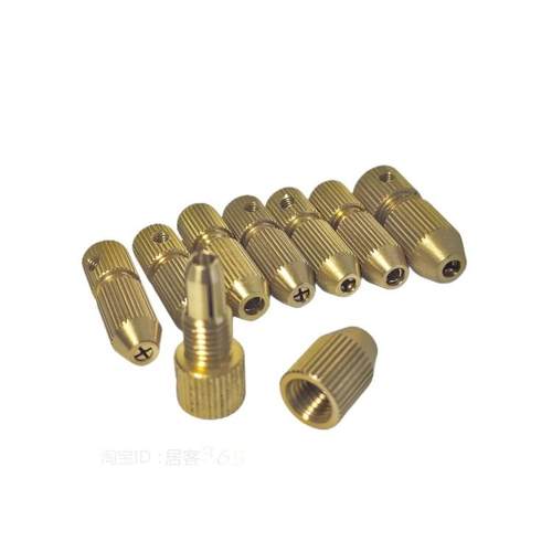 纯黄铜钻夹迷你电钻夹头小钻头夹电磨卡夹具配件2.0 2.3 3.17 4mm
