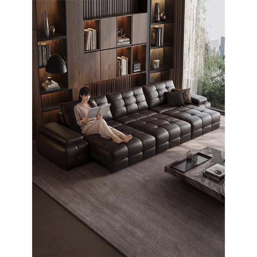 虔心大师 电动劳伦斯真皮沙发意式客厅零靠墙多功能直排牛皮沙发,住宅家具,功能沙发,淘宝优惠券,粉丝福利购,淘宝优惠卷