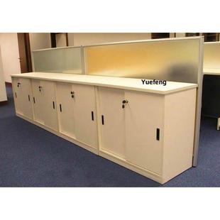 办公室文件柜木质带锁矮柜落地储物资料档案推拉趟门板式定制广州