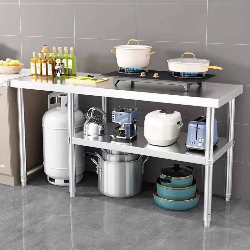 商用304不锈钢厨房六腿工作台操作台灶台架不锈钢置物架案板专用