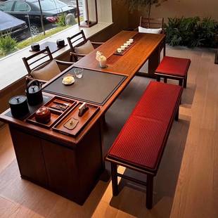 新中国风实木茶几胡桃木茶几2025新高级办公室俱乐部茶室接待茶几