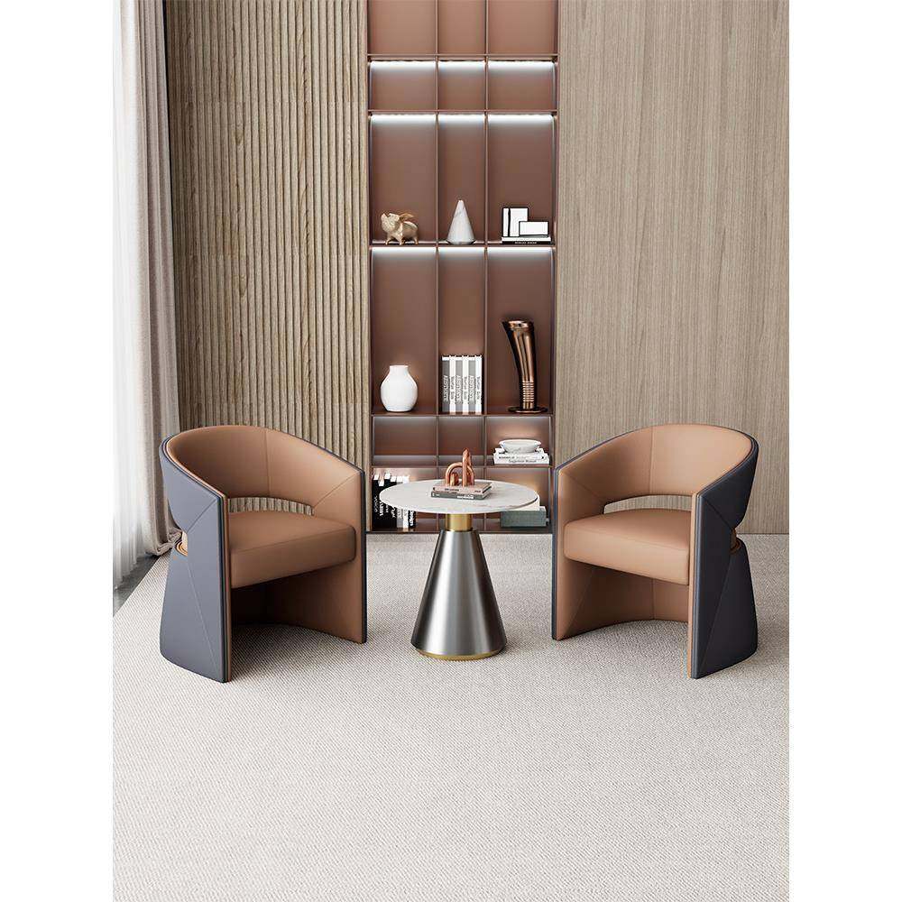 北欧单人小沙发椅小尺寸阳台咖啡桌椅组合美容院休息区接待洽谈