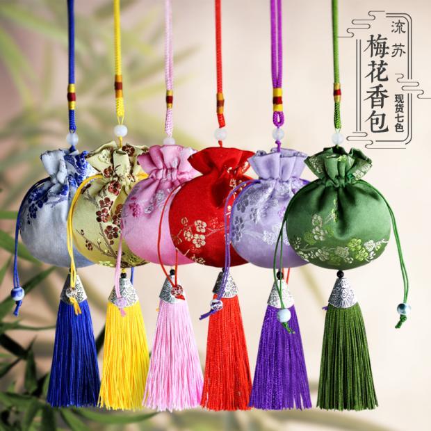 中秋节香囊古风香包艾草薰衣草随身香料荷包中国风绸缎挂件空袋子