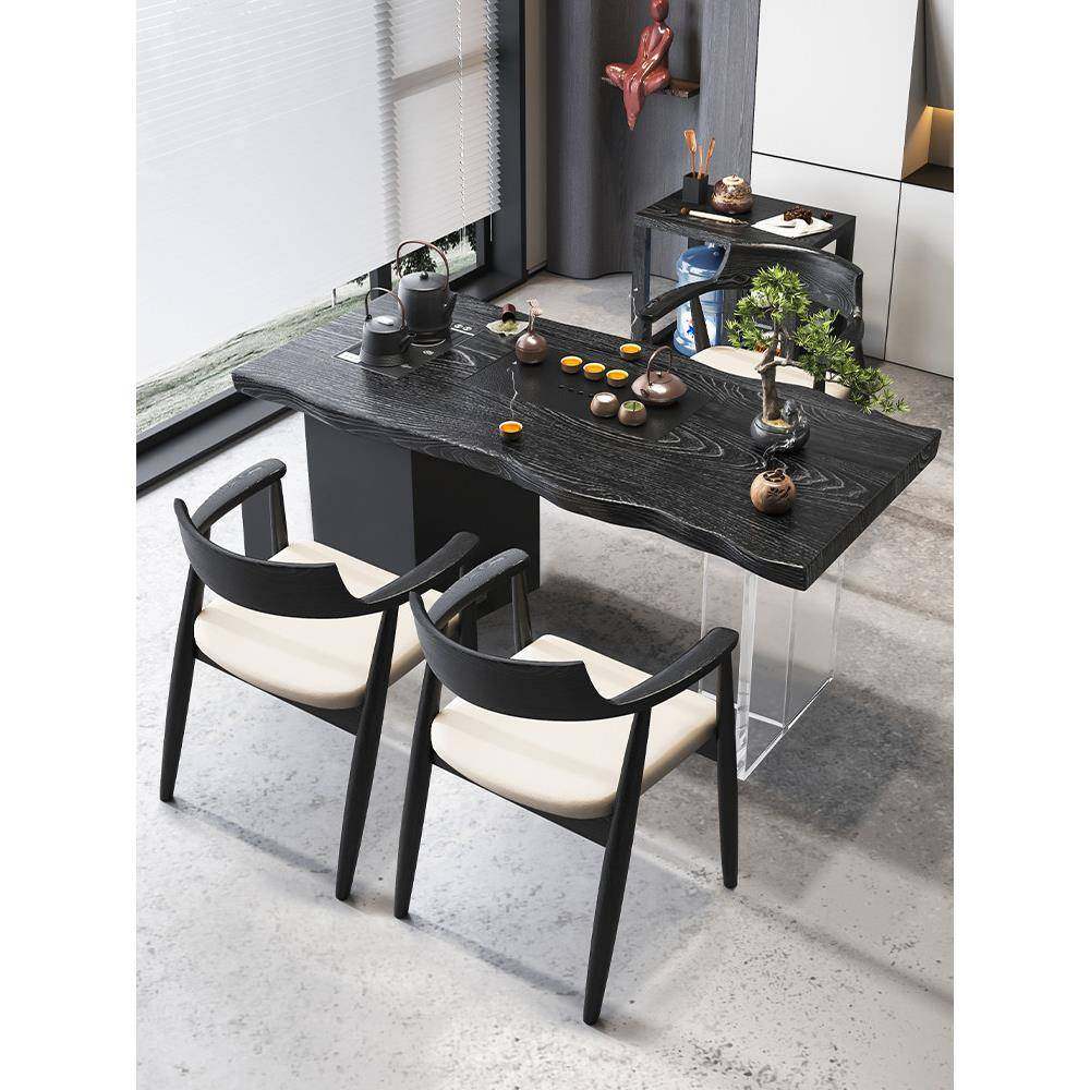 新中式实木阳台茶桌小户型家用茶台茶几一体现代简约茶桌椅组合,住宅家具,茶几,淘宝优惠券,粉丝福利购,淘宝优惠卷