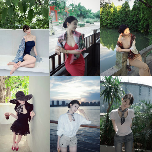 FIALA桑蚕丝印花方巾百搭气质