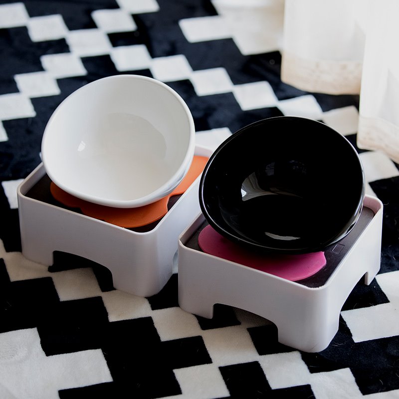 日本斗牛犬陶瓷碗餐台法斗保护颈椎狗粮碗可调节餐桌宠物陶瓷狗碗