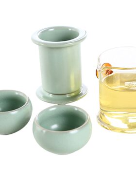 汝窑便携一壶二四杯旅行茶t具套装包 双耳玻璃红茶陶瓷哨子泡茶器