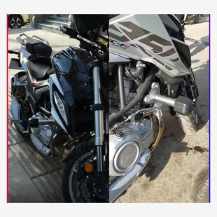 适用新款于力帆摩托KP350-2保险杠防摔胶不O锈钢简约护杠原车改装