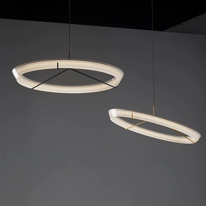 速发简约餐厅吊灯西班牙Vibia设艺师计术别墅客厅灯室圆环卧具