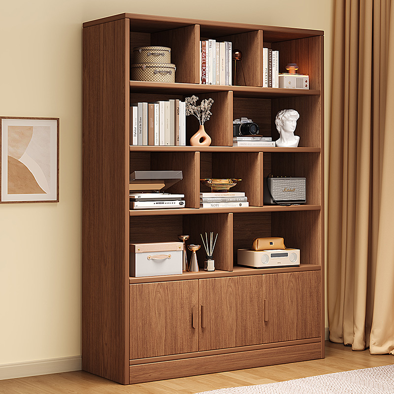 速发全实架书架落地置物木家用纳童展示书柜客厅多层收儿柜靠墙储