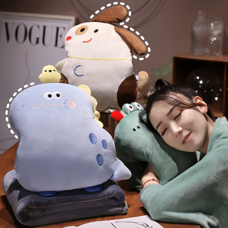 速发多办胺抱枕被公两用午睡枕头被汽车载内靠枕巴子室折叠毯子三