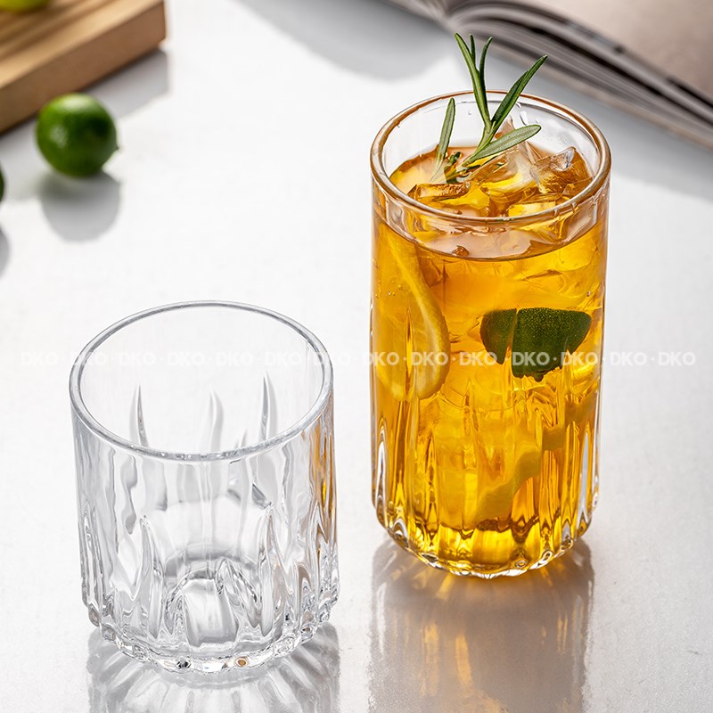 速发玻璃杯子高杯感轻奢威士忌酒杯啤酒杯水杯家用喝茶水级玻璃杯