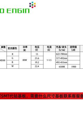 LEEngin硅谷擎灯珠LZ光4平G头04MD00高AKT亮80W彩RBWD大功率LED灯