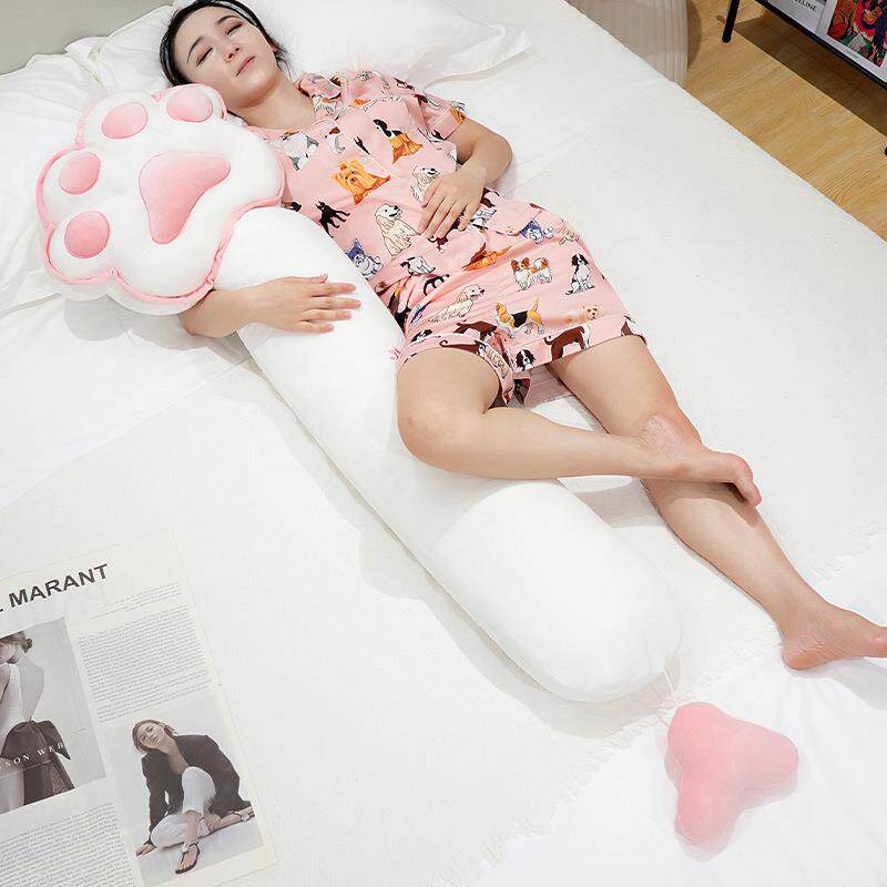 弹超WJE卡猫爪长通条抱枕女生睡用觉夹腿专室孕妇床上可卧爱枕头