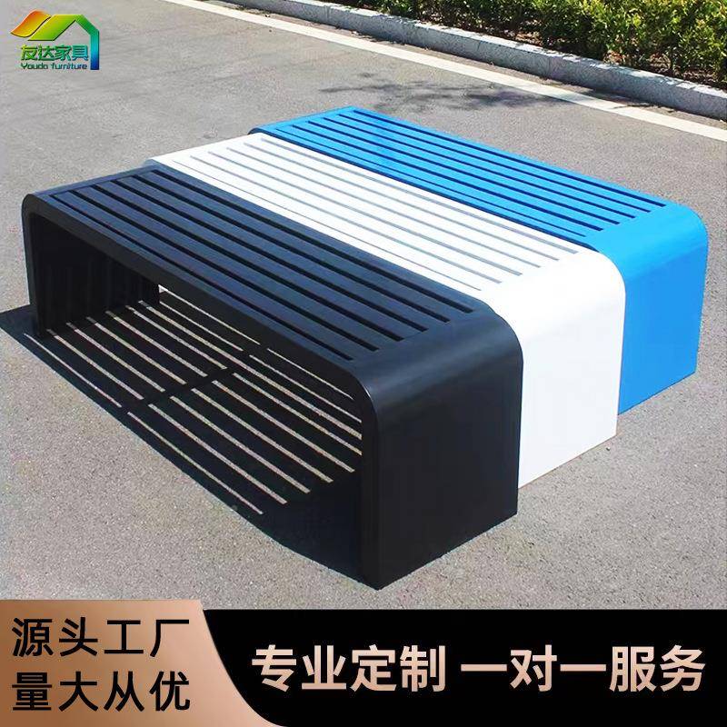 彩色公园椅休户外长室外长凳广场羽毛TLS球馆商场室内排椅息椅长