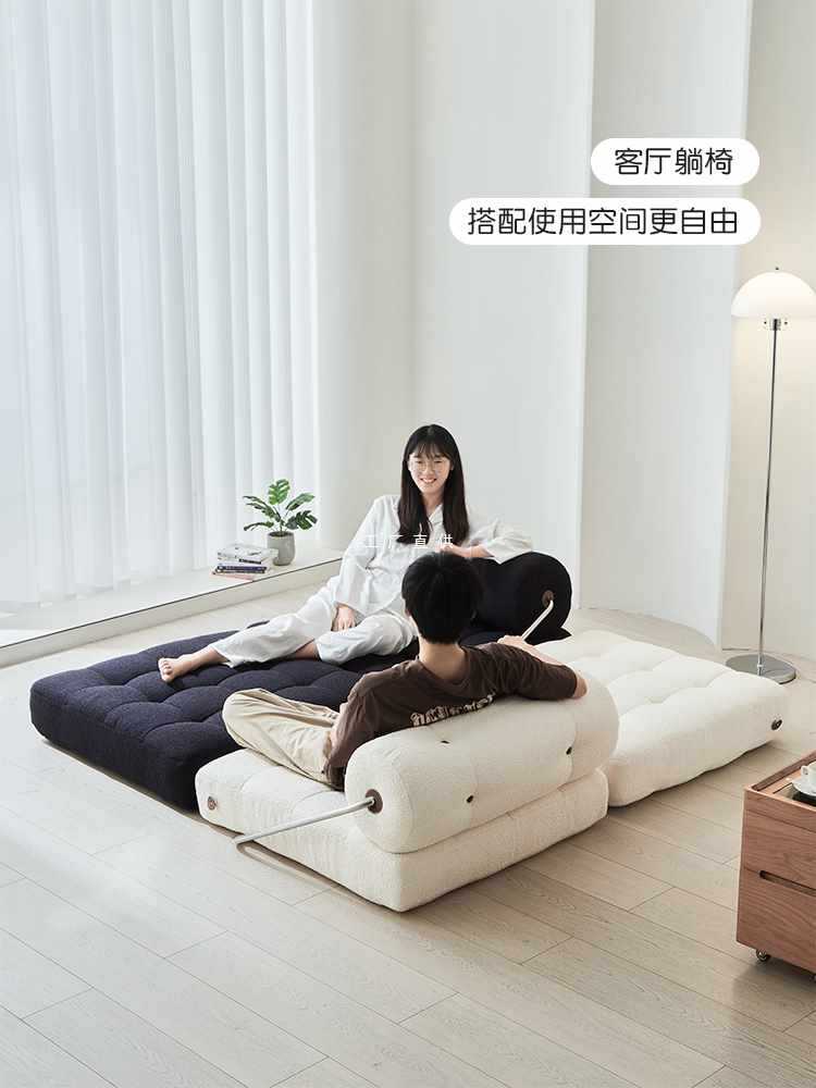 ?穆瑞家具塔吉沙发床两用客厅沙发椅中古梳化懒人沙发单人位折
