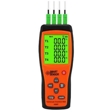 AS887四通道温度计4通道K型热电偶测温仪快速测温