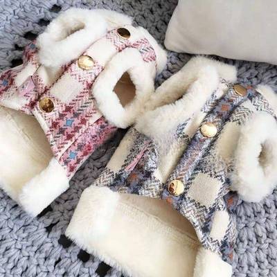 可牵引加绒狗狗衣服冬装宠物泰迪小狗小型犬比熊博美猫咪衣服秋冬