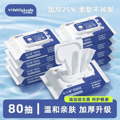 湿厕纸家庭实惠装80抽洁厕湿巾私处擦屁屁股男士女士专用孕妇女性