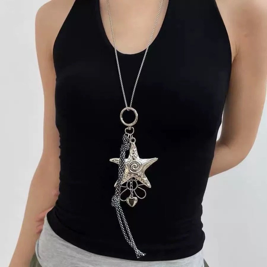 韩系甜酷冷淡风星星花朵项链