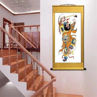 钟馗伏魔画像玄关过道挂画国画鎮宅招财纳福国画T客厅装饰画可定