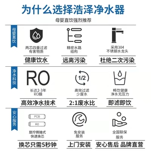 浩泽净水器家用直饮机600G 专用滤芯 y800G大通量过滤净水机原装