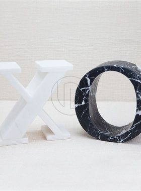 北欧极简侘寂风黄洞石大理石样板房书柜酒柜书立架T装饰品工艺品