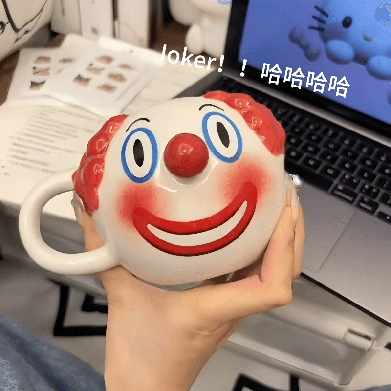 小丑鼻子陶瓷卡通马克杯家用咖啡杯生日礼物搞怪可爱小丑创意水杯