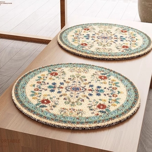 四季通用美式圆形坐垫凳子套罩圆型椅垫屁股垫餐桌椅子蒲团座垫子