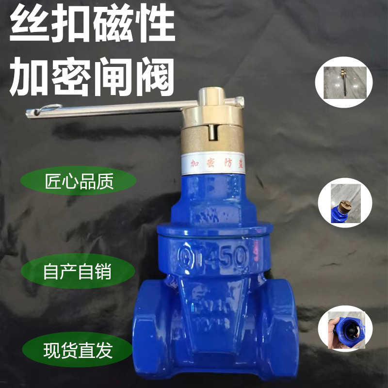 磁性加密丝口软密封闸阀自来水管道表前阀专用磁性防盗锁闭阀门