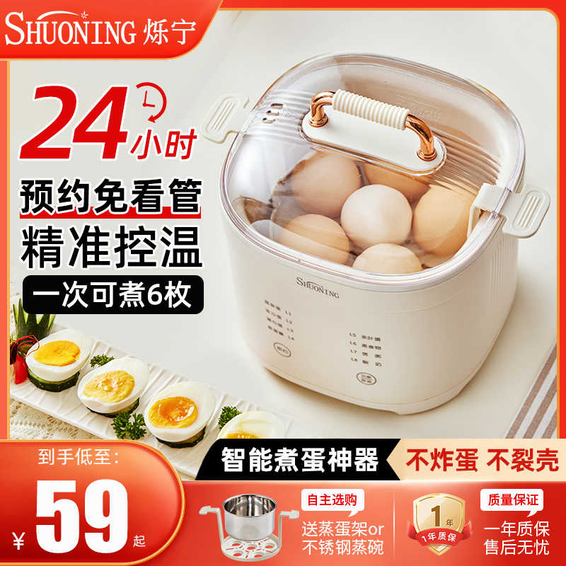 烁宁煮蛋器家用小型鸡蛋蒸蛋器自动断电宿舍蒸蛋2024新款煮蛋神器