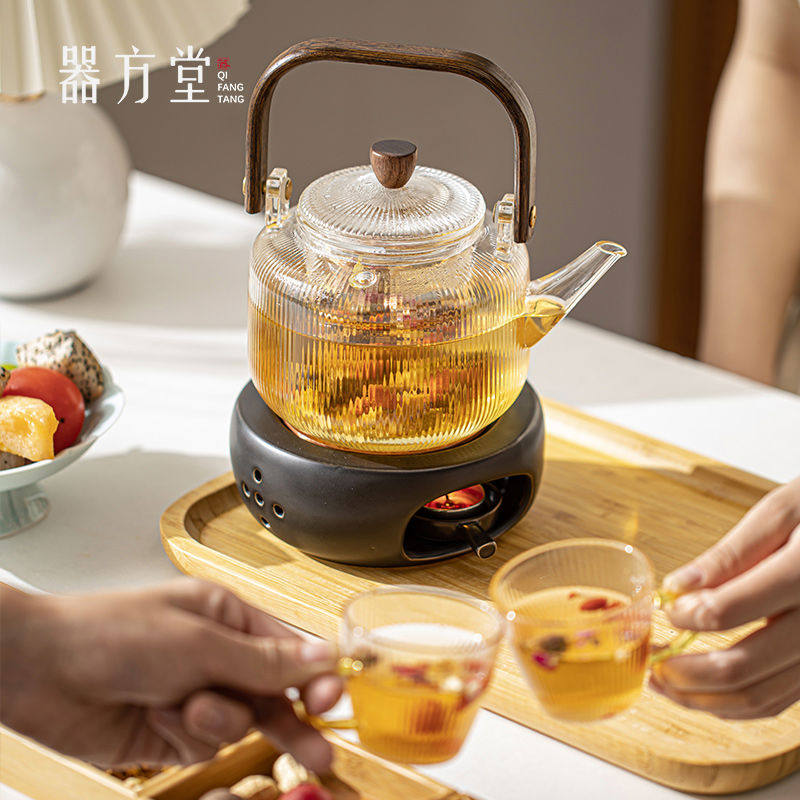 花茶壶套装养生壶蜡烛加热耐高温玻璃壶家用高颜值家用水果茶壶