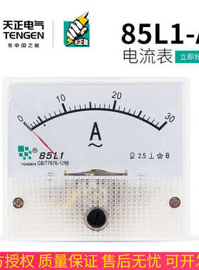 TENN天正 85L1-A电流表指针交流20A 30A 50/75/100/5A 56*64MM