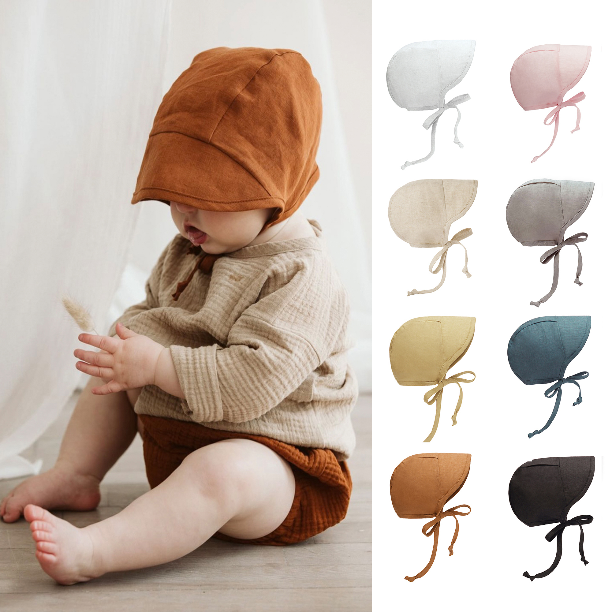 briarbaby独家高质宝宝新生婴儿男女童春夏防晒遮阳薄帽檐帽子