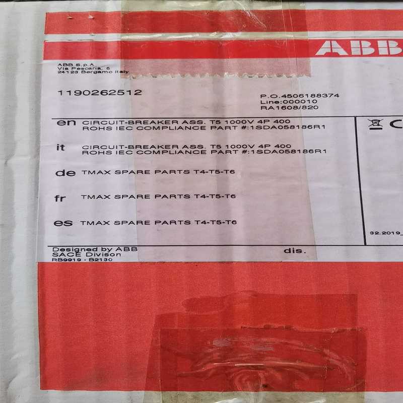 ABB塑壳断路器T5N630 PR222DS/P-LSIG（崽载电子）