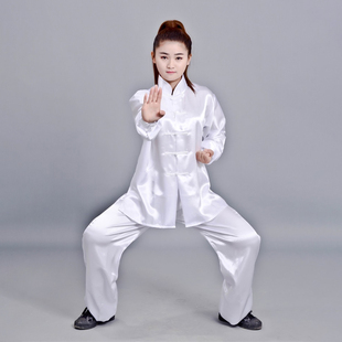 新款白色太极服武术表演服太极拳练功服男女武术服装演出服练
