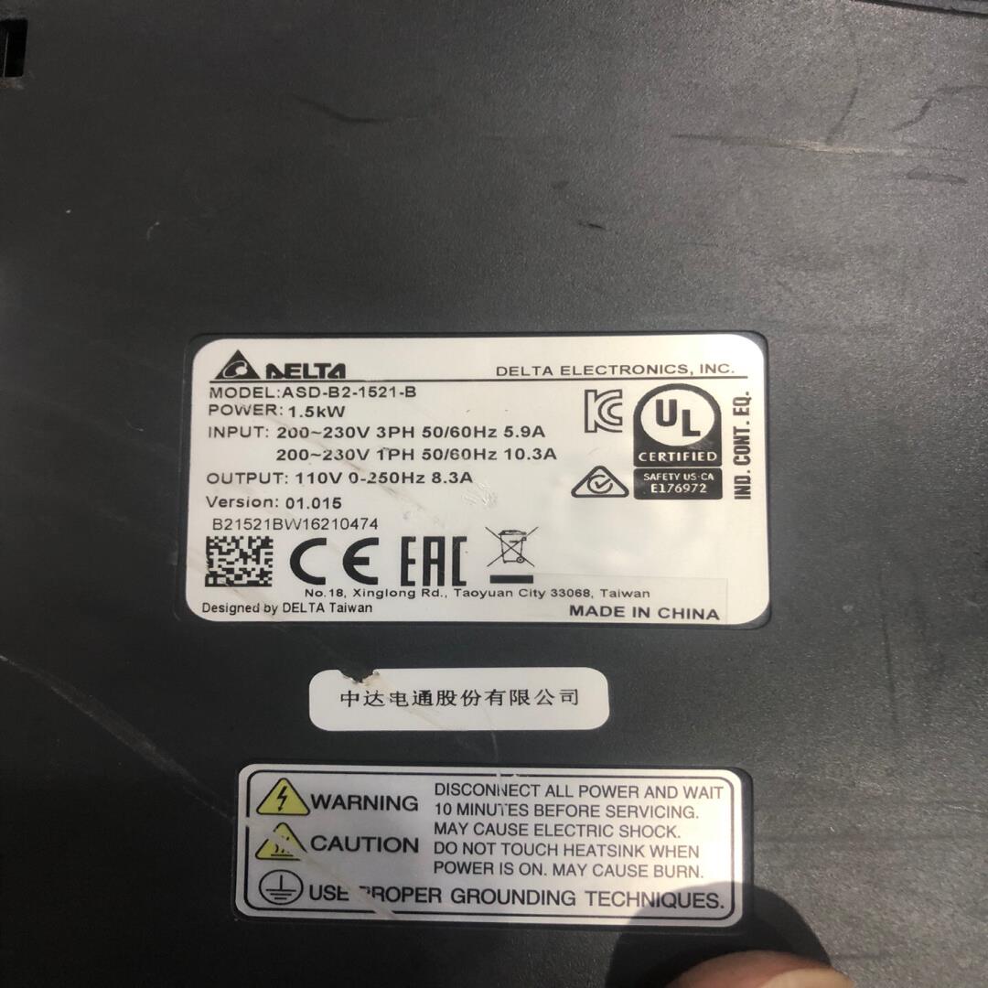 台达ASD-B2-1521-B  1.5KW驱动器~议价